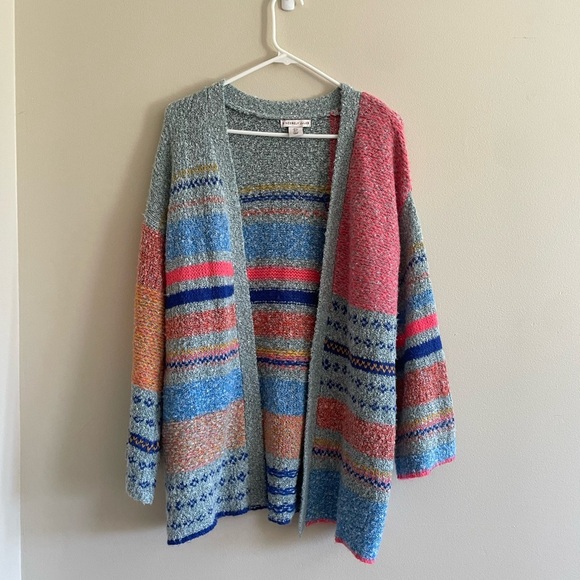 Sincerely Jules Wool‎ Blend Women’s Size Small Open Front Multicolor Cardigan - Picture 2 of 9